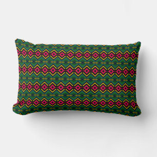 Cushion Rector. Jimette Design Red yellow and Gree Lendenkissen