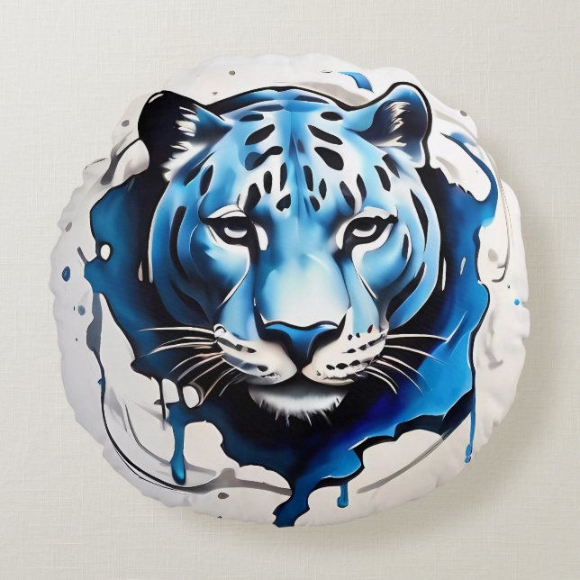 Cushion Throw Jaguar Pillow Rundes Kissen (Vorderseite)