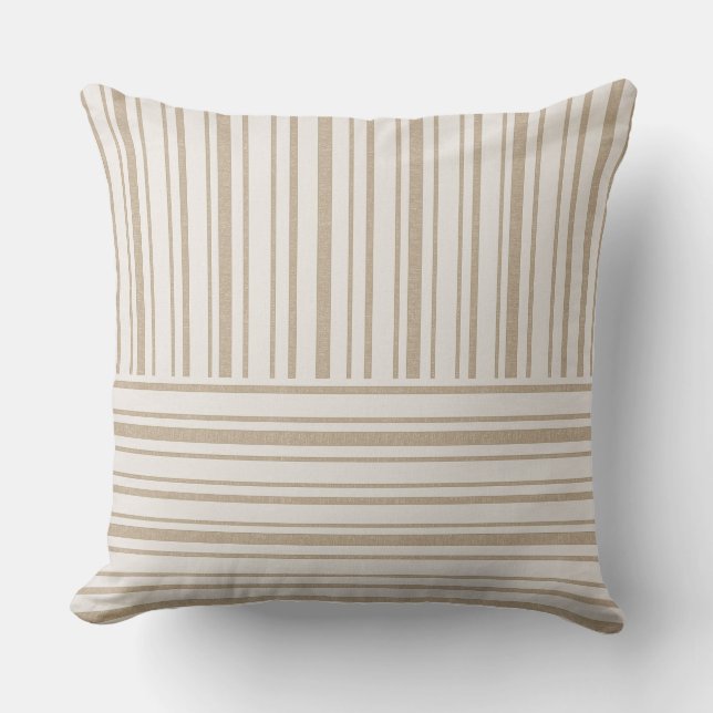 Cushions - Toskana Streifen Beige Design 2 Kissen (Vorderseite)