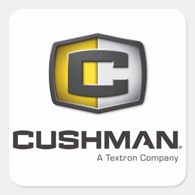 Cushman-Logo Quadratischer Aufkleber (Vorderseite)