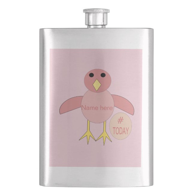 Cusom Pink Birthday Girl Chick Flasks Flachmann (Vorderseite)