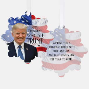 Cusom Text 47. Präsident Trump 2024 Amerikanische  Ornament Karte