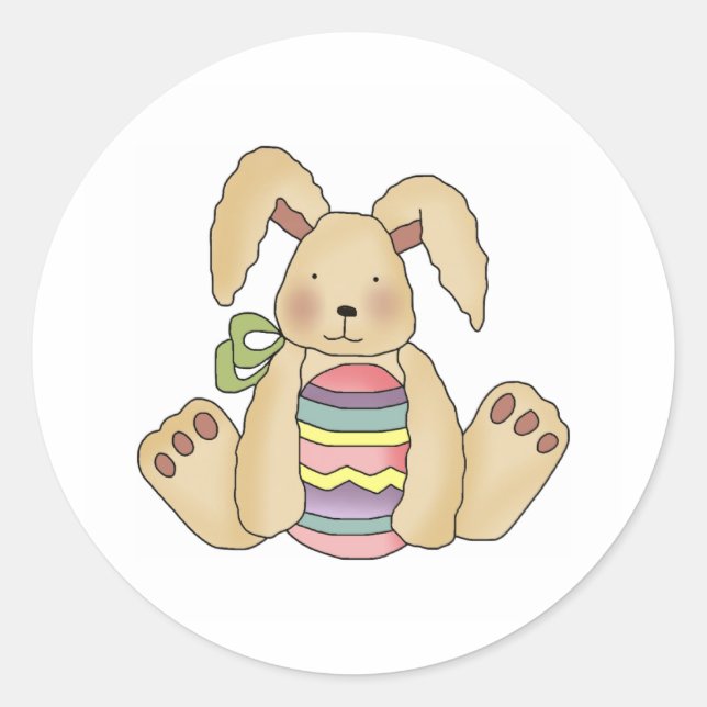 custbunstripeeggg runder aufkleber (Vorderseite)