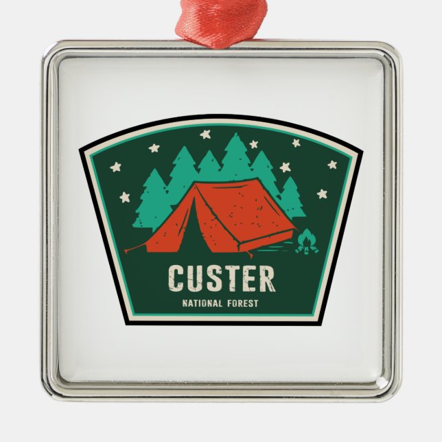 Custer National Forest Camping Ornament Aus Metall (Vorne)