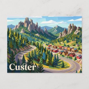 Custer, South Dakota, Vereinigte Staaten Postkarte