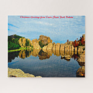 Custer Staat Park Dakota. Weihnachtsgrüße Puzzle