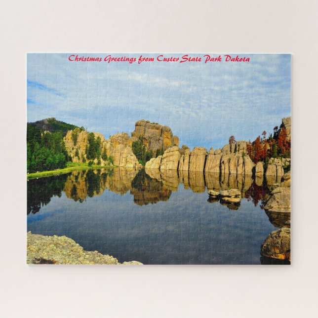 Custer Staat Park Dakota. Weihnachtsgrüße Puzzle (Horizontal)