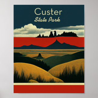 Custer Staat Park Minimalistisch Poster