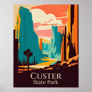 Custer Staat Park Modernes Design Poster