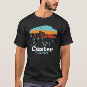 Custer Staat Park Retro South Dakota Bison T-Shirt