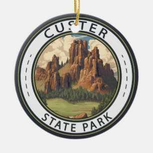 Custer Staat Park South Dakota Wandern Vintag Keramik Ornament
