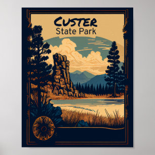 Custer Staat Park Vintag Poster