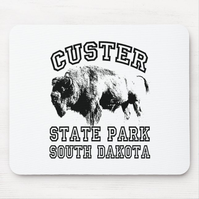 Custer State Park South Dakota Büffel Natur Wander Mousepad (Vorne)