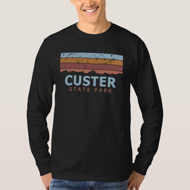 Custer State Park South Dakota Retro Cool T-Shirt (Vorderseite)