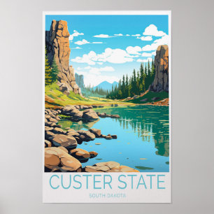 Custer State South Dakota Individuelles Reiseziel Poster