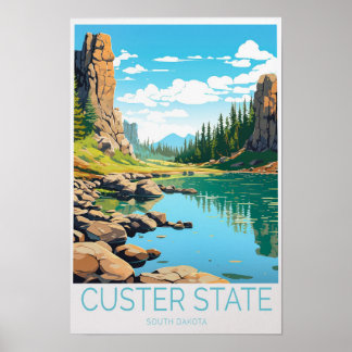 Custer State South Dakota Individuelles Reiseziel Poster
