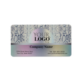 Custimed Cool Gray Snake Skin Animal Print Adressaufkleber