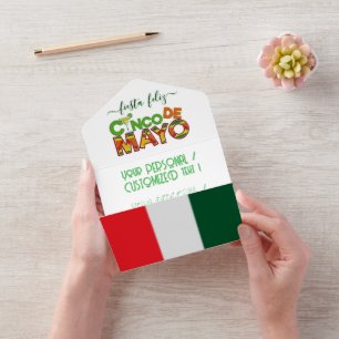 Custm Feliz CINCO DE MAYO Fiesta Party Mexico Flag All In One Einladung