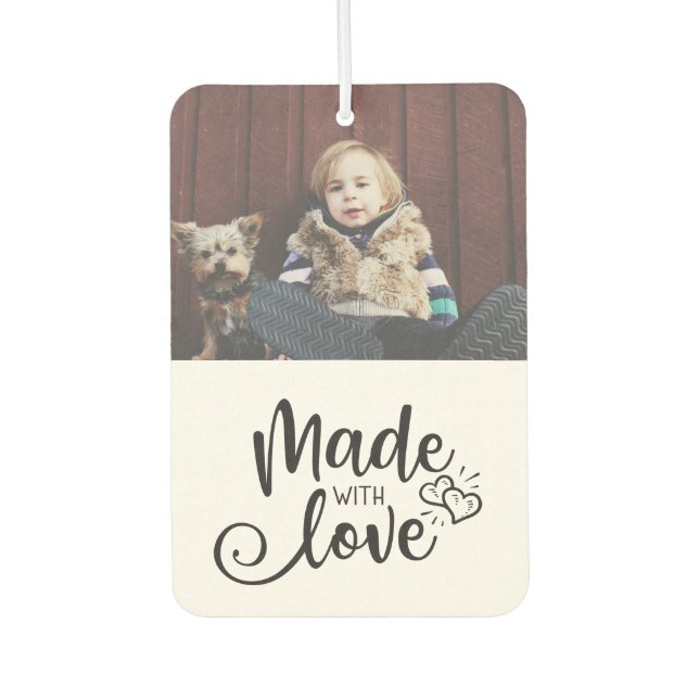 Custo Foto | Mit Liebe hergestellt Autolufterfrischer (Vorderseite)