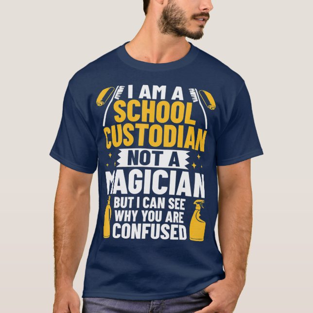 Custodian Costume Janitor Clothes School T-Shirt (Vorderseite)