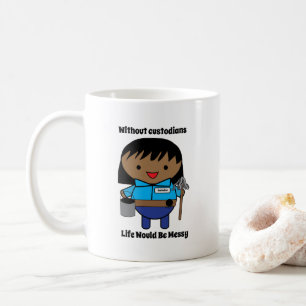 Custodian Janitor Black Female Persönlich Kaffeetasse