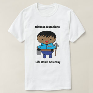 Custodian Janitor Black Funny Personalize T-Shirt