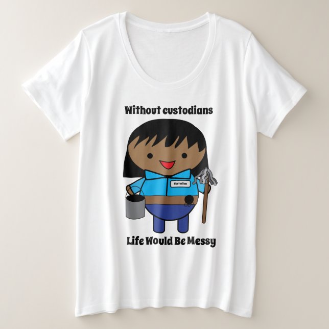 Custodian Janitor Black Woman Personalize Große Größe T-Shirt (Design vorne)