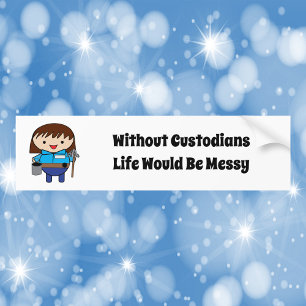 Custodian Janitor Female Funny Autoaufkleber