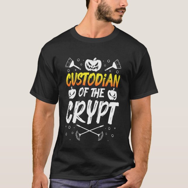 Custodian of The Crypt Halloween Design T-Shirt (Vorderseite)