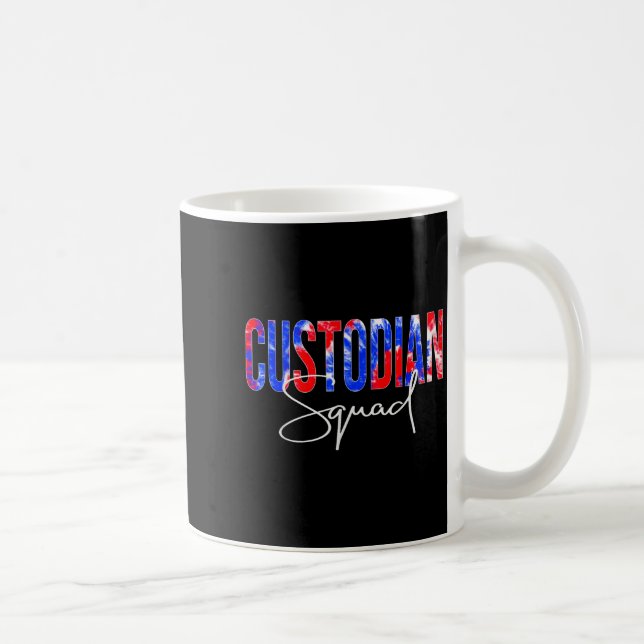 Custodian Squad Tie Dye Back To School Women Appre Kaffeetasse (Rechts)