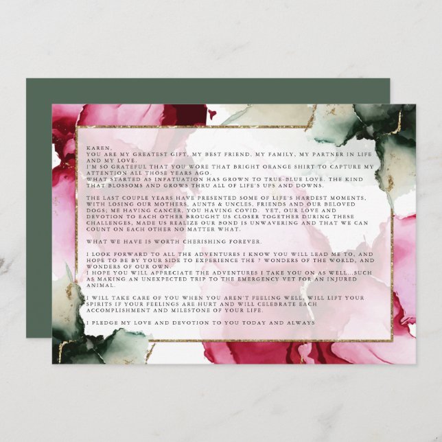 Custom3 Christine Vows Sage Pink Abstrakt (Vorne/Hinten)