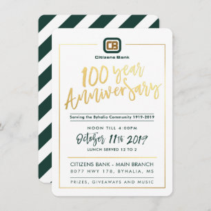 CUSTOM 100-JÄHRIGES PARTY - Citizens Bank Einladung