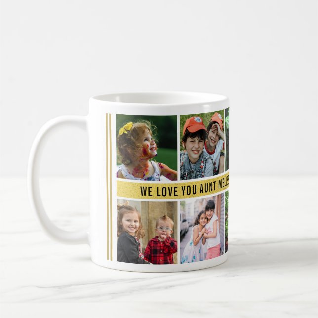 Custom 10 Foto Collage Wir Liebe Sie Tante Kaffeetasse (Links)