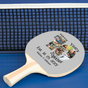 Custom 10. Hochzeitstag 11 Foto Collage Tischtennis Schläger
