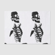Custom 10lb Tissue Paper, White SKULL SKELETON