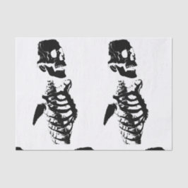 Custom 10lb Tissue Paper, White SKULL SKELETON Seidenpapier