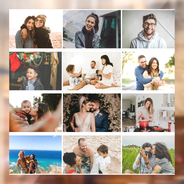 Custom 12 Foto Collage Business Personalisiert Fensteraufkleber (Blatt 2)