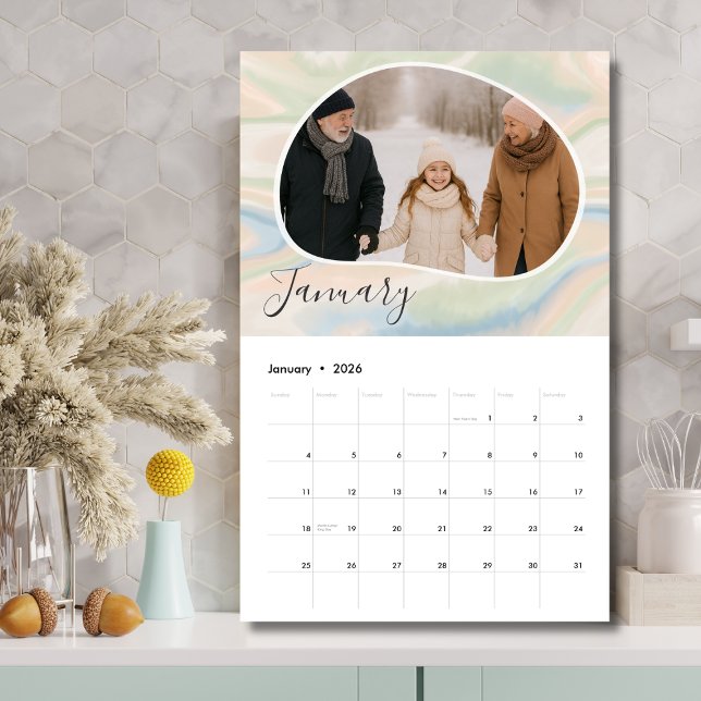 Custom 12-Month Photo Calendar – Grandparent Gift Kalender (Personalized Photo Calendar - Perfect Grandparent Gift)