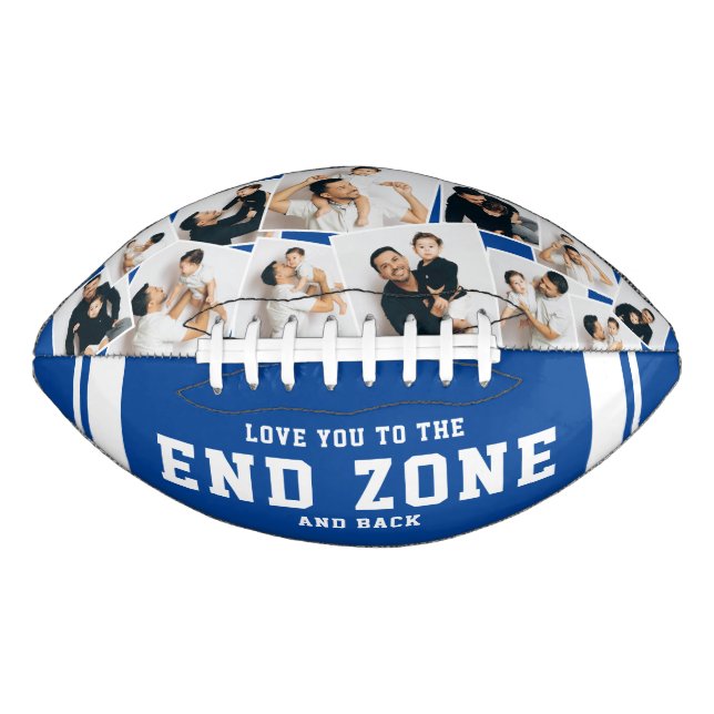 Custom 12 Photo Collage “Love You to the End Zone” Football (Vorderseite)