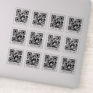 Custom 12 Scannable QR Code Transparenter Cut Viny Aufkleber