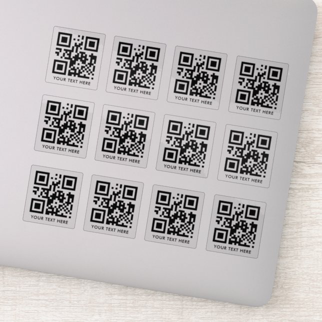 Custom 12 Scannable QR Code Transparenter Cut Viny Aufkleber (Detail)