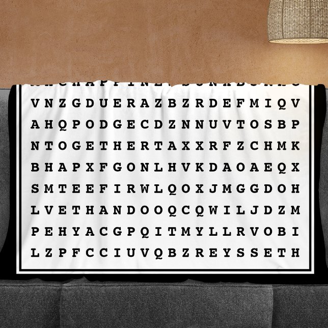 Custom 12 Word Family Word Search Fleecedecke (Von Creator hochgeladen)
