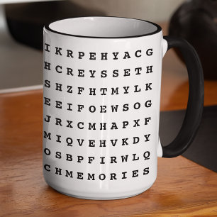 Custom 12 Word Family Word Search Küche Tasse