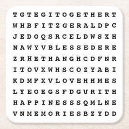 Custom 12 Word Family Word Search Rechteckiger Pappuntersetzer