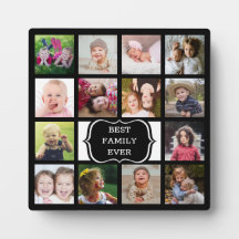 Custom 14 Foto Collage Beste Familie je schwarz