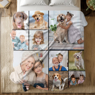 Custom 14 Foto Collage Personalisiert Family Fleecedecke