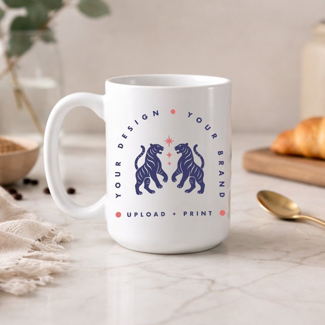 Custom 15oz Coffee Mug | Your Design Upload Mugs Kaffeetasse (Upload your artwork and turn this 15oz coffee mug into custom brand merch or a stylish gift)