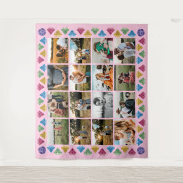 Custom 16-Foto Collage Diamond Jumbo Wall Hängend Wandteppich