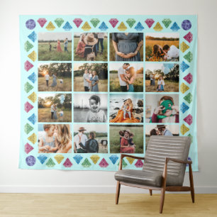 Custom 16-Foto Collage Diamond Jumbo Wall Hängend Wandteppich