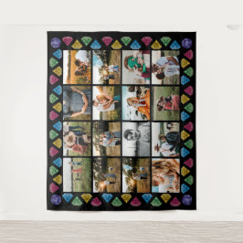 Custom 16-Foto Collage Diamond Jumbo Wall Hängend Wandteppich